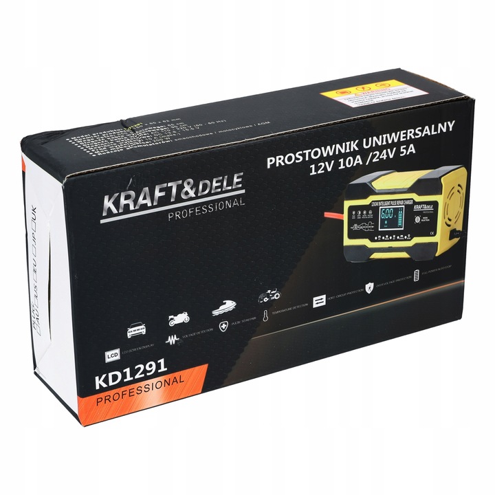 PROSTOWNIK AUTOMATYCZNY AKUMULATOROWY ŁADOWARKA SAMOCHÓD LCD 12V 10A 24V 5A