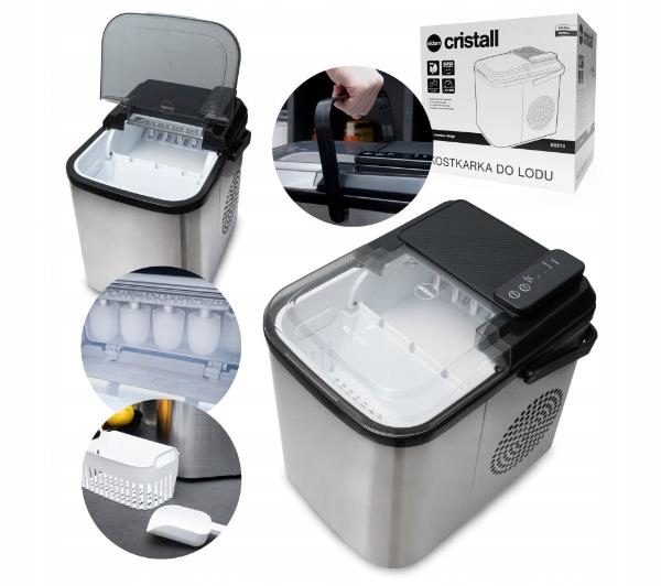 Kostkarka do lodu Eldom KS2109 12kg/24h 110W Łopatka do lodu Srebrno-Czarna