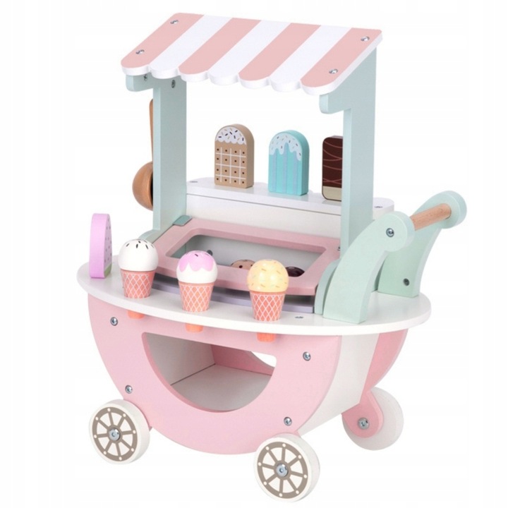 Lodziarnia XXL Sklepik Pastelowy Wózek z Lodami WOOPIE GREEN