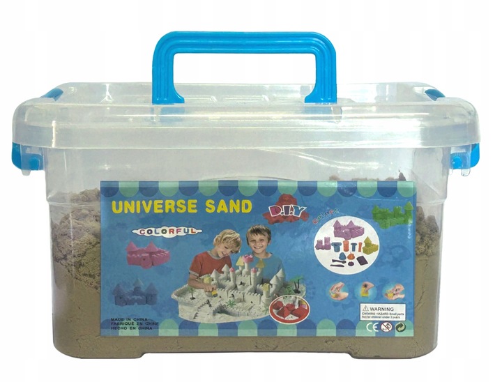 ZESTAW PIASEK KINETYCZNY 2kg + BASEN PIASKOWNICA FOREMKI WALIZKA 18 elem