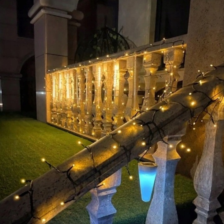 LAMPKI CHOINKOWE 500 LED ŚWIĄTECZNE ZEWNĘTRZNE WEWNĘTRZNE CIEPŁE BIAŁE 35m