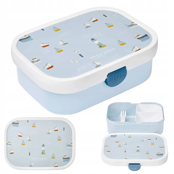 Lunchbox Pojemnik Śniadaniówka 750ml MEPAL Niebieski Żeglarze na Kanapki