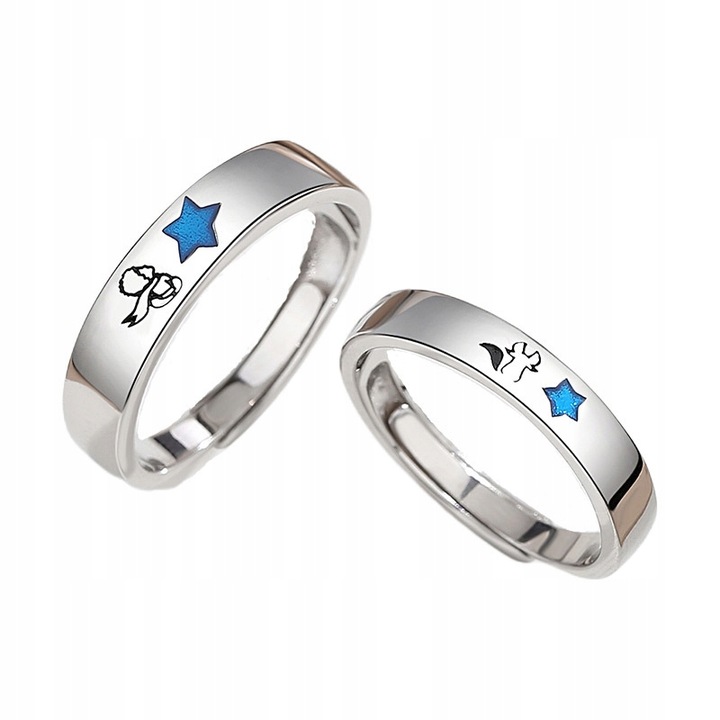 Pierścionki srebrne mały książę i lis regulowane