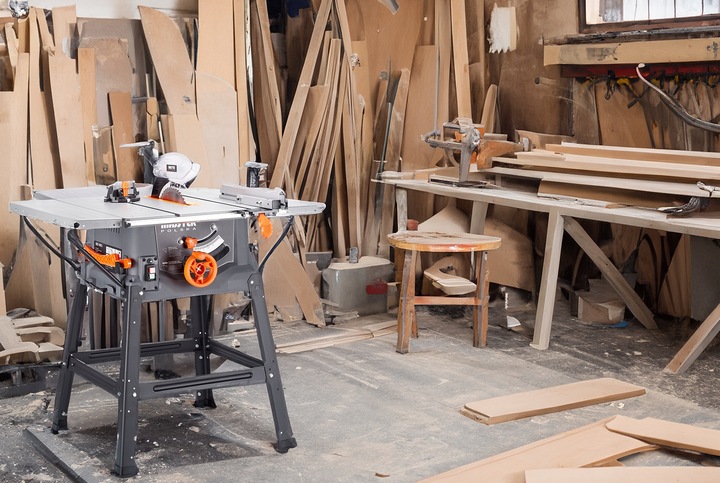 Piła Stołowa 3400w Krajzega Przecinarka Drewna Tarczowa Soft Start 4-b