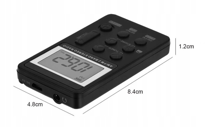MINI RADIO CYFROWE PROGRAMOWANIE AKUMULATOR SŁUCH + naklejka