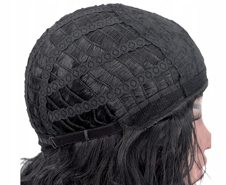 PERUKA DŁUGIE WŁOSY CZARNE KRUCZE FALE BRUNETKA SYNTETYCZNE damskie 70 cm