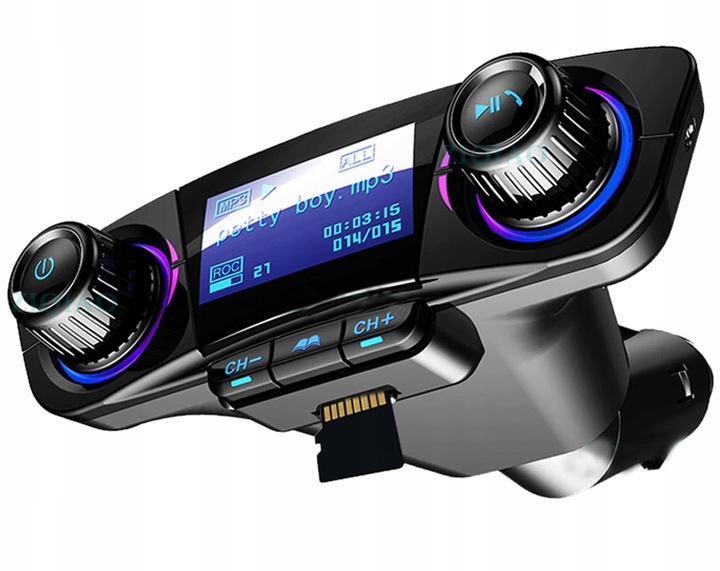 TRANSMITER FM BLUETOOTH 5.0 USB MULTIMEDIALNY 8w1