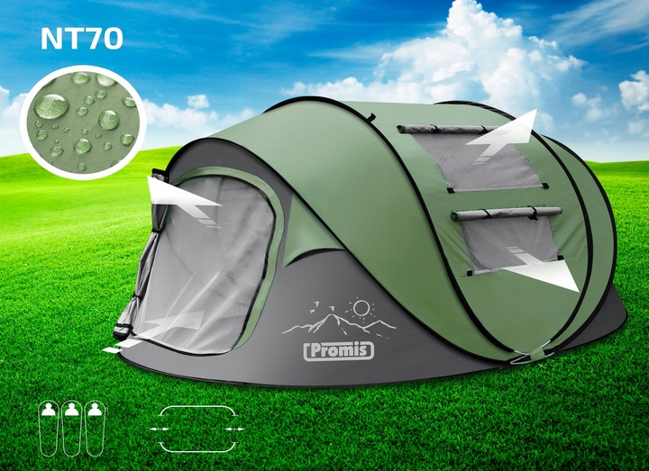 NAMIOT Turystyczny KEMPINGOWY 3 os. SAMOROZKŁADAJĄCY POP-UP Promis 3 SECOND