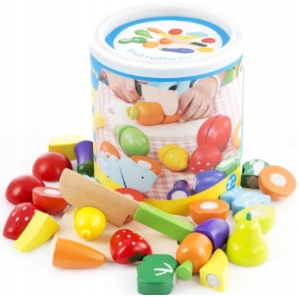 DREWNIANE OWOCE I WARZYWA DO KROJENIA NA RZEPY NÓŻ DESKA RZEP ZESTAW XL