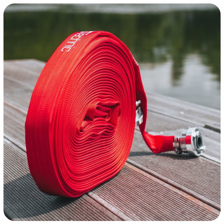 WĄŻ STRAŻACKI PARCIANY DO WODY SZAMBA SZYBKOZŁĄCZKA 1" 30 M 8 BAR