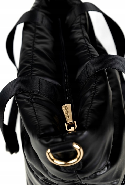 TOREBKA MONNARI Czarna SHOPPER BAG Listonoszka PIKOWANA NA RAMIĘ PASEK