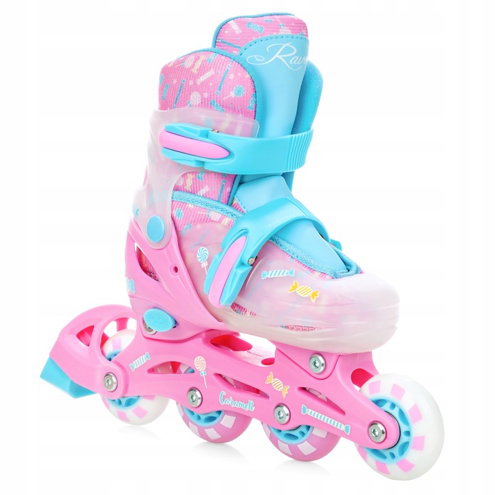 Rolki Regulowane RAVEN Caramell 26-29 Kółka LED