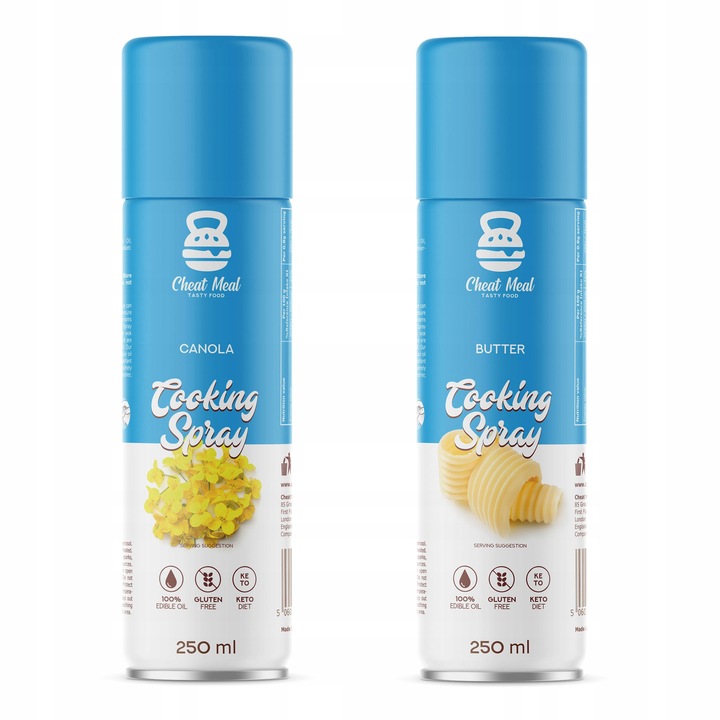 OLEJ RZEPAKOWY + MASŁO W SPRAYU COOKING SPRAY DIETA ODCHUDZANIE zestaw