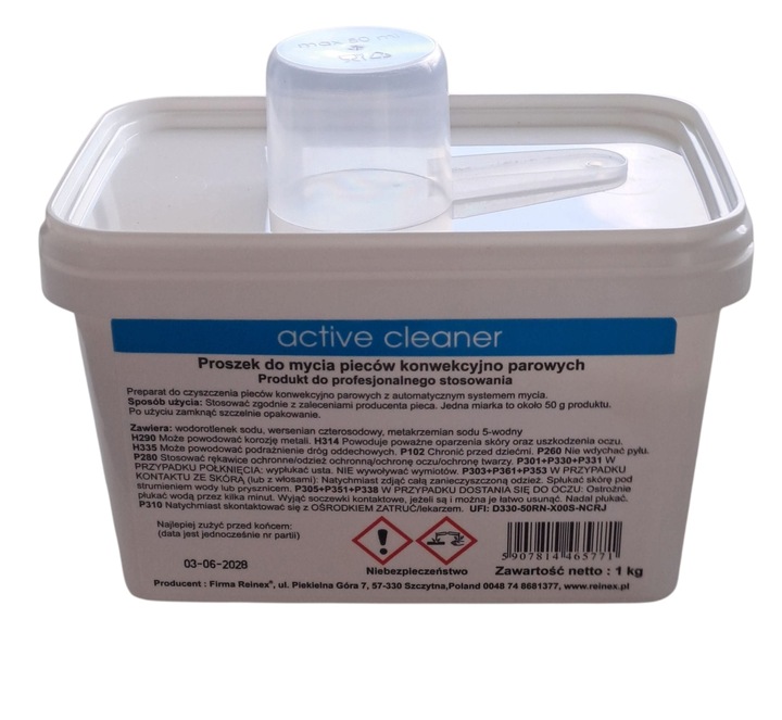 Proszek do mycia pieców konwekcyjno-parowych Active Cleaner 4x1kg z miarką
