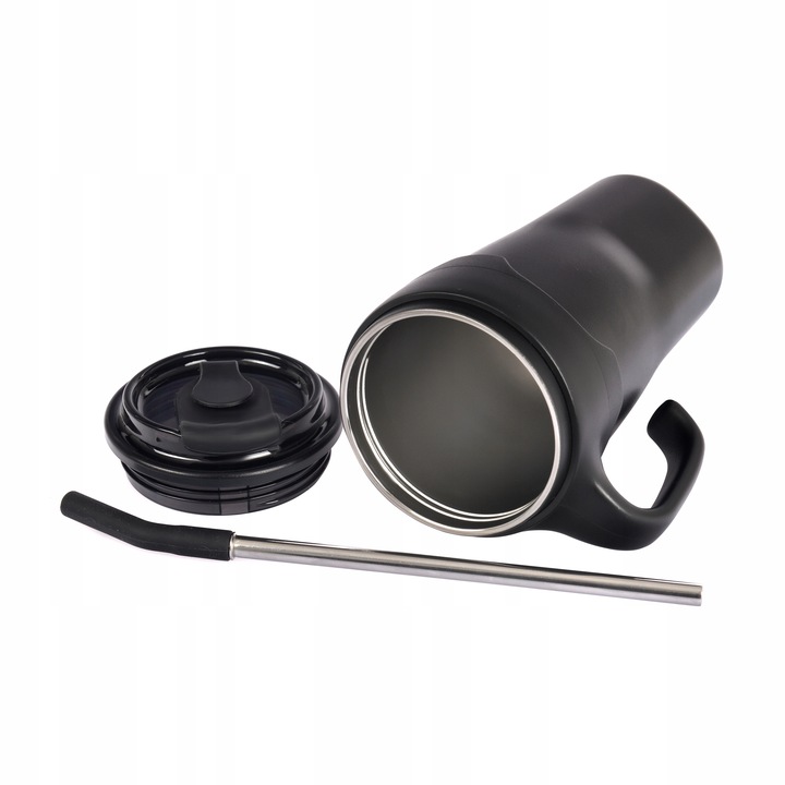 Kubek Termiczny Ze Słomką Majestic Sport Jelly 650 ml Czarny