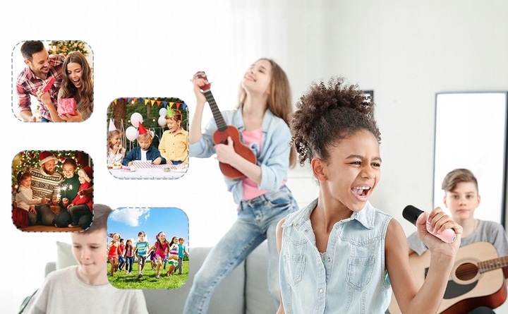 MIKROFON BEZPRZEWODOWY KARAOKE GŁOŚNIKIEM BLUETOOTH GŁOŚNIK Z KOLOROWYM LED