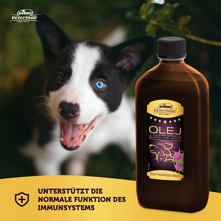 VITAR Veterinae Olej z Ostropestu 1000 ml -bogate źródło witaminy E+Omega 3