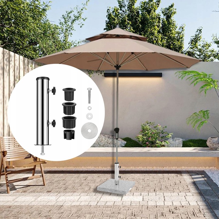 Podstawa parasola Stojak Rurka pasuje do 6 cm słupka Stal do podwórka