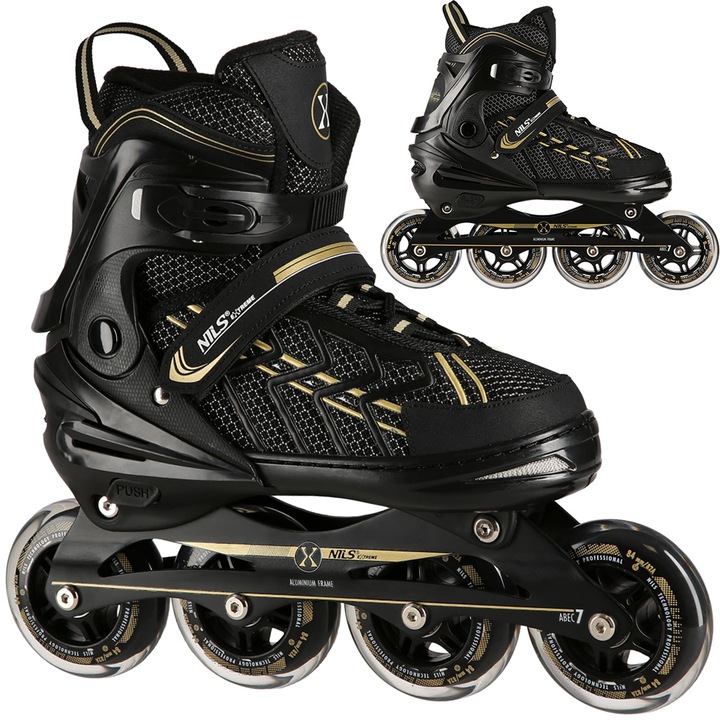 ŁYŻWOROLKI ROLKI Rekreacyjne Męskie Damskie Regulowane PU100 ABEC7 r. 43-45