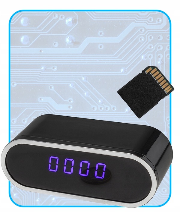 Zegar Z Ukrytą Kamerą / ZEGAREK SZPIEGOWSKI UKRYTA MINI KAMERA TRYB NOCNY