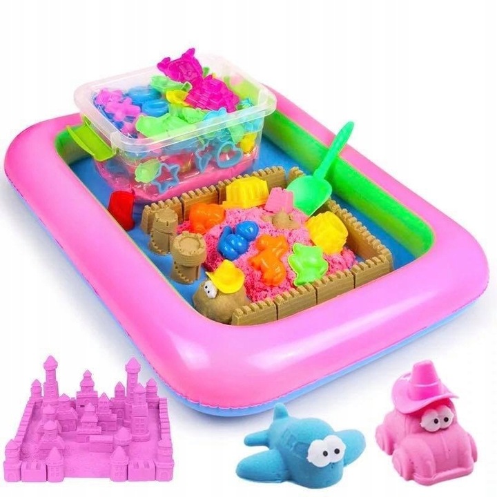 Piasek Kinetyczny 3kg Zestaw Dla Dziecka Basen Foremki Foremki Na Prezent