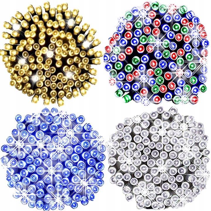 Lampki Choinkowe 300 LED 30m Zewnętrzne NIEBIESKIE + FLASH Timer