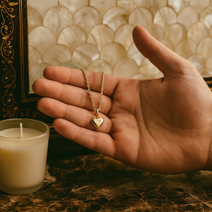 ZŁOTY ŁAŃCUSZEK KORDEL Z SERCEM KLASYCZNYM, DLA KOBIETY ŻONY MAMY CÓRKI 18K