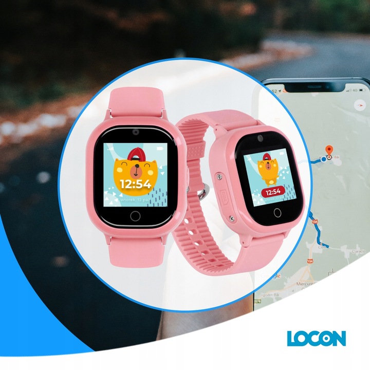SMARTWATCH ZEGAREK DLA DZIECI GPS APP WIFI RÓŻOWY