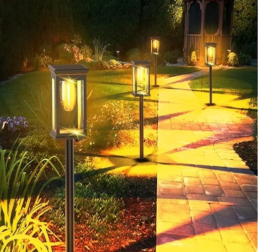 6x Lampa ogrodowa SOLARNA LED wbijana Latarnia Żarówka Filament 3000K SMD