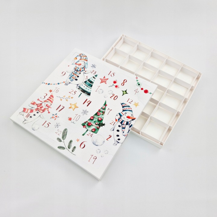 Pudełko /10 szt/ na Kalendarz Adwentowy - BAŁWANKI z kratownicą