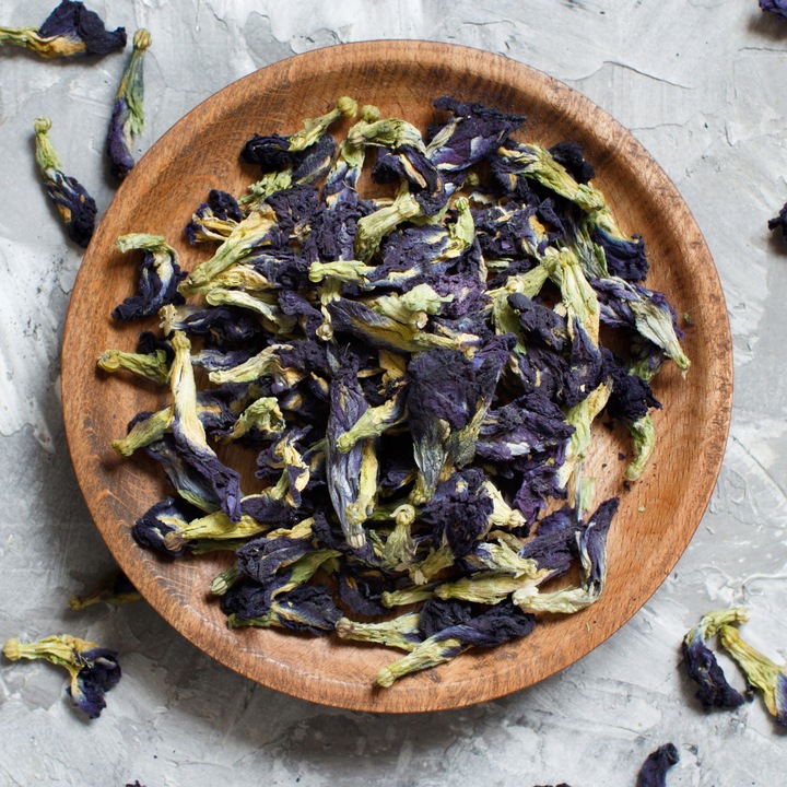 Klitoria ternateńska HERBATKA NIEBIESKA Butterfly Tea CAŁE DUŻE KWIATY 50g