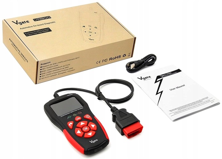 TESTER SKANER DIAGNOSTYCZNY OBD2 INTERFEJS Polski Vgate VR800