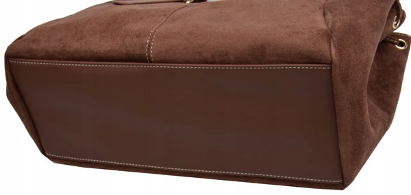 BESTINI torebka damska KLASYCZNA na ramię A4 ZAMSZ czekolada shopper