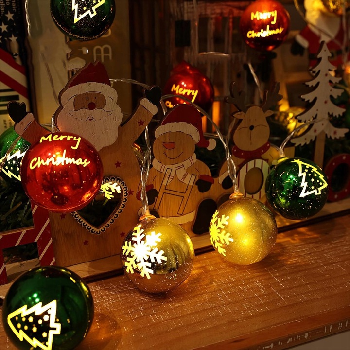 Łańcuch Girlanda Świetlna 20Led Na Boże Narodzenie Na Baterie4.1 m z pilot