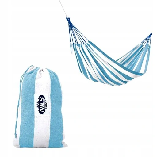 DUŻY HAMAK OGRODOWY BAWEŁNA 155x120cm HUŚTAWKA