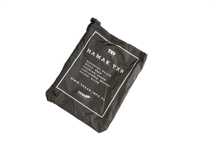 Mini Hamak Texar kieszonkowy, survivalowy dł. 220 cm, do 200 kg lekki 250g