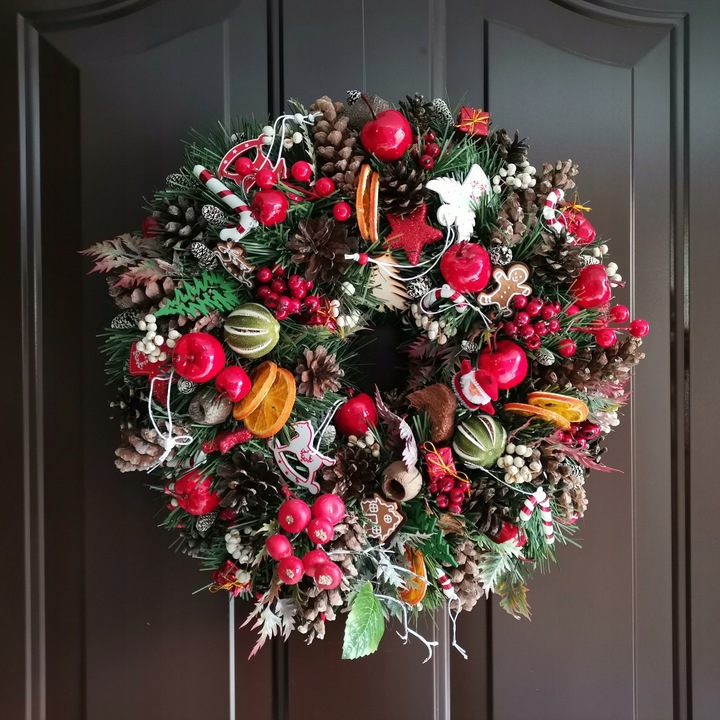 Wianek wieniec stroik 42 cm bożonarodzeniowy świąteczny