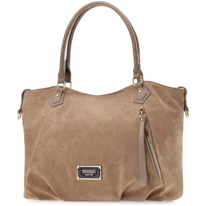 Monnari Torba Worek Luźna Torebka Zamszowa Miękka Shopperka Na Ramię