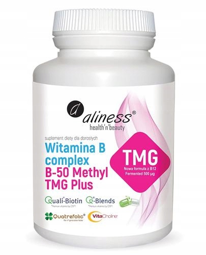 ALINESS Witamina B Complex B-50 Methyl TMG metabolizm homocysteiny 100 kaps