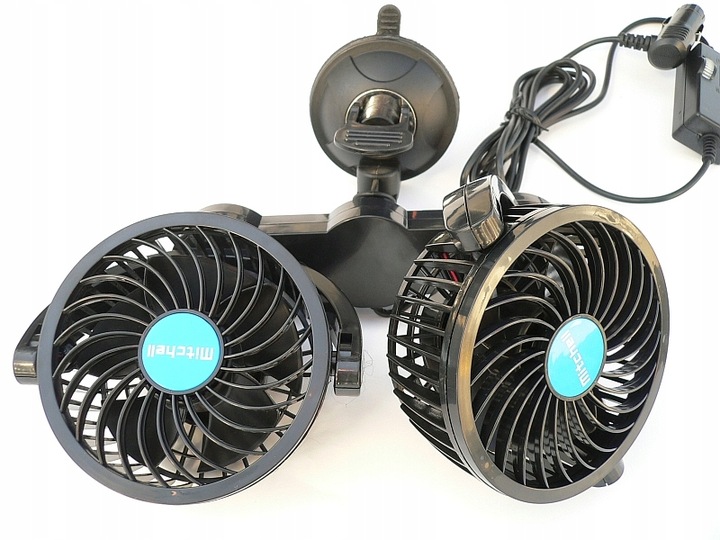 SUPER WENTYLATOR WIATRAK SAMOCHODOWY PODWÓJNY 24V