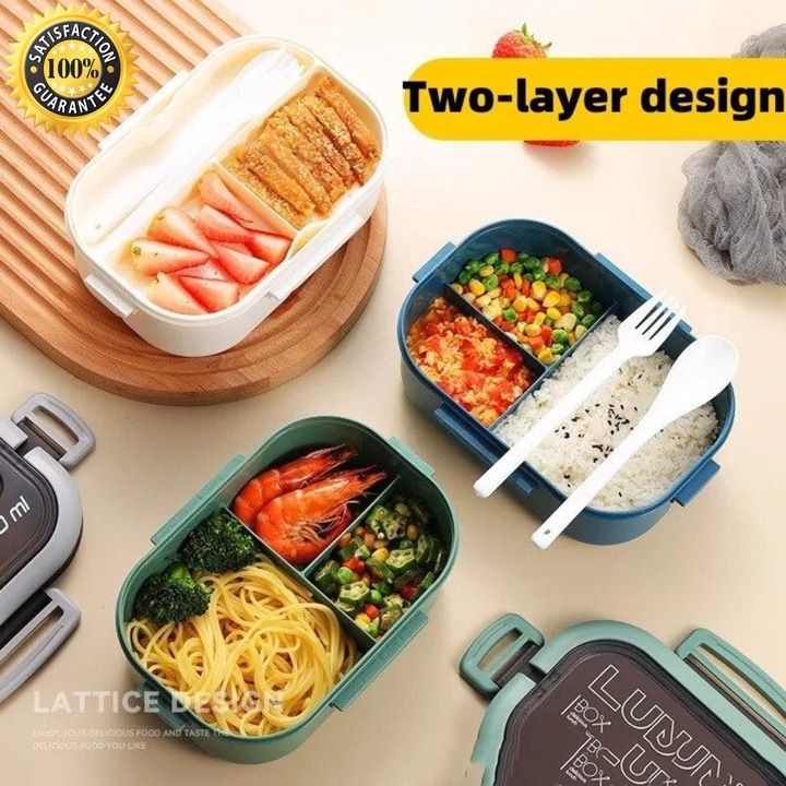 LUNCHBOX LUNCH BOX ŚNIADANIÓWKA POJEMNIK PUDEŁKO BOX Z PRZEGRÓDKAMI 1200ML