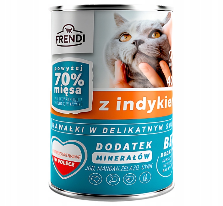 FRENDI kawałki w sosie MIX SMAKÓW karma mokra dla kota 70% MIĘSA 24x400g