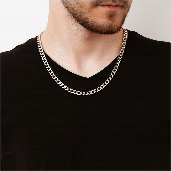 Łańcuszek stal chirurgiczna męski naszyjnik splot pancerka 55cm BLINGART