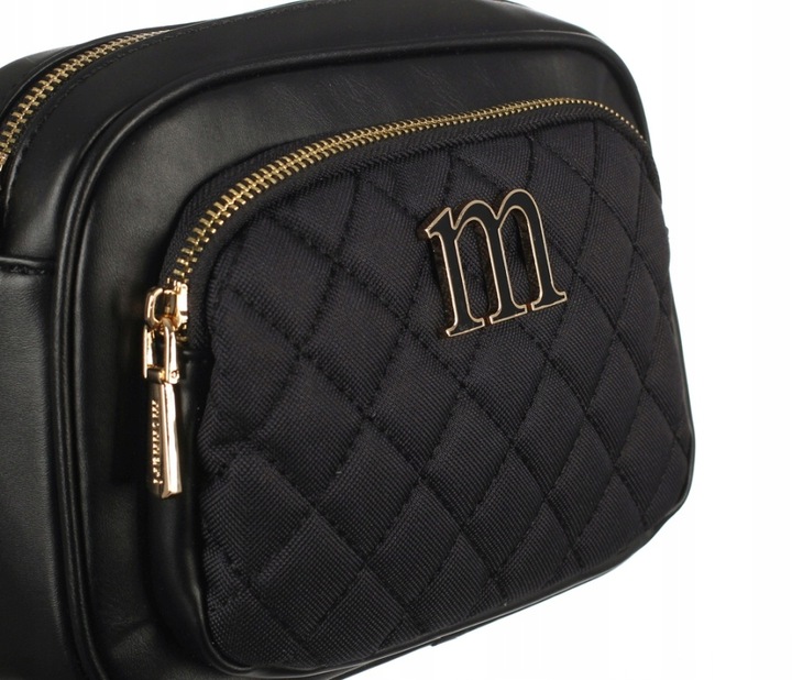 MONNARI Zgrabna pikowana czarna torebka listonoszka Regulowany pasek