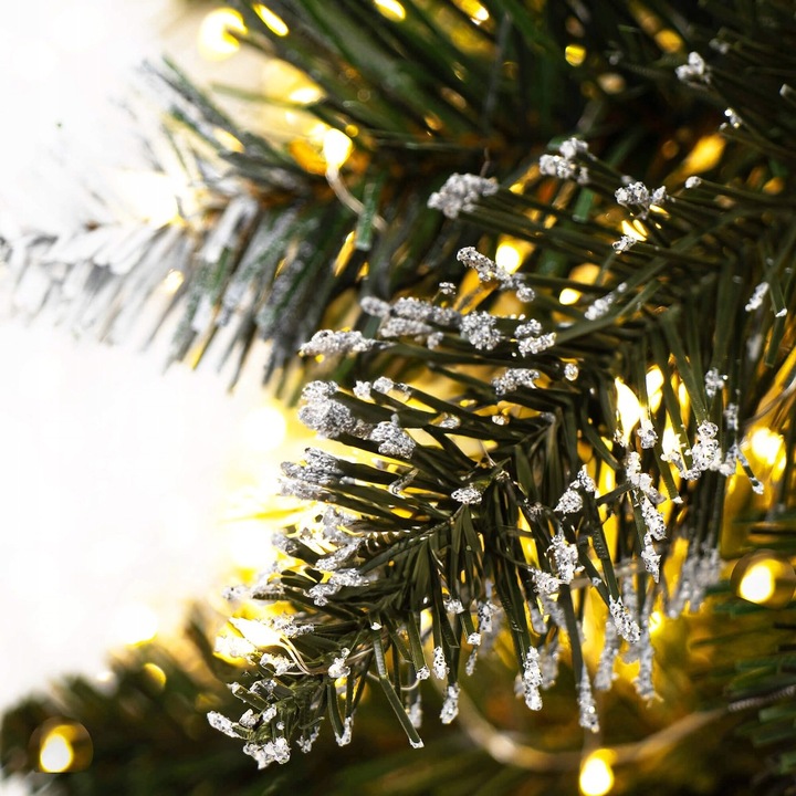 CHOINKA SZTUCZNA 160 CM NA PNIU PIĘKNA SOSNA DIAMENTOWA GĘSTA OŚNIEŻONA