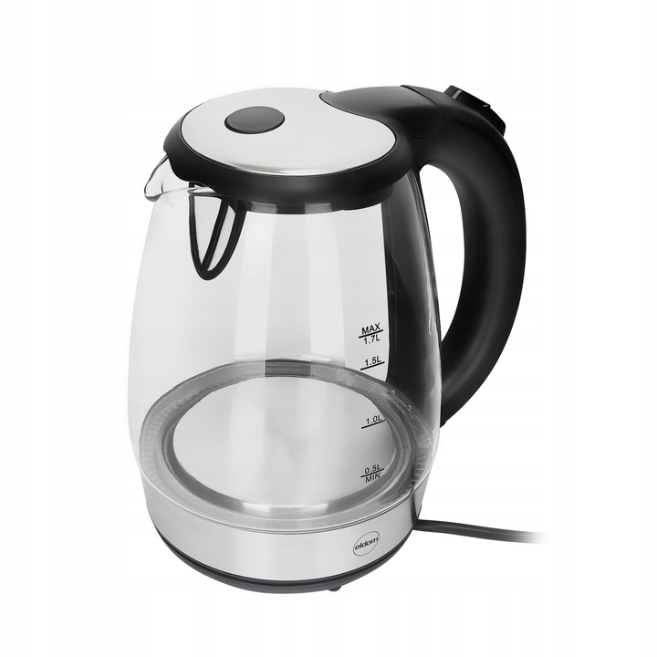 CZAJNIK ELEKTRYCZNY BEZPRZEWODOWY SZKLANY C415 ELDOM 2200 W 1,7 l