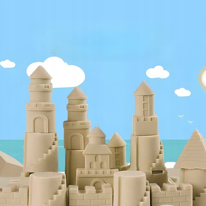 PIASEK KINETYCZNY 3kg + FOREMKI BASEN PIASKOWNICA MAGICZNY ZESTAW AKCESORIA