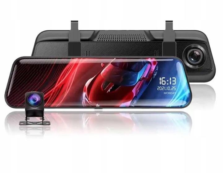 Wideorejestartor w lusterku z kamerą cofania samochodowa 2w1 WIF APLIKACJA