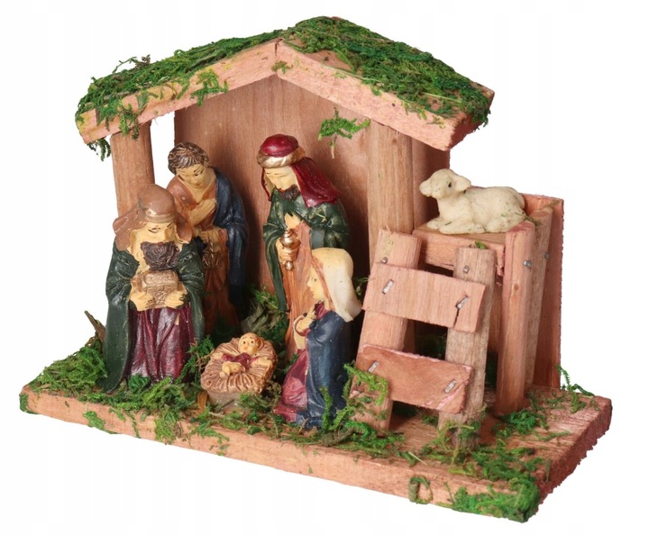 SZOPKA BOŻONARODZENIOWA Z FIGURKAMI OZDOBA STROIK