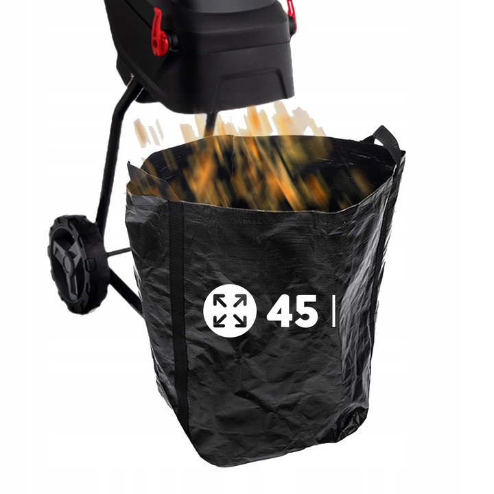 ROZDRABNIACZ DO GAŁĘZI RĘBAK ELEKTRYCZNY MOCNY SAMOZASYSAJĄCY 3600W + TORBA